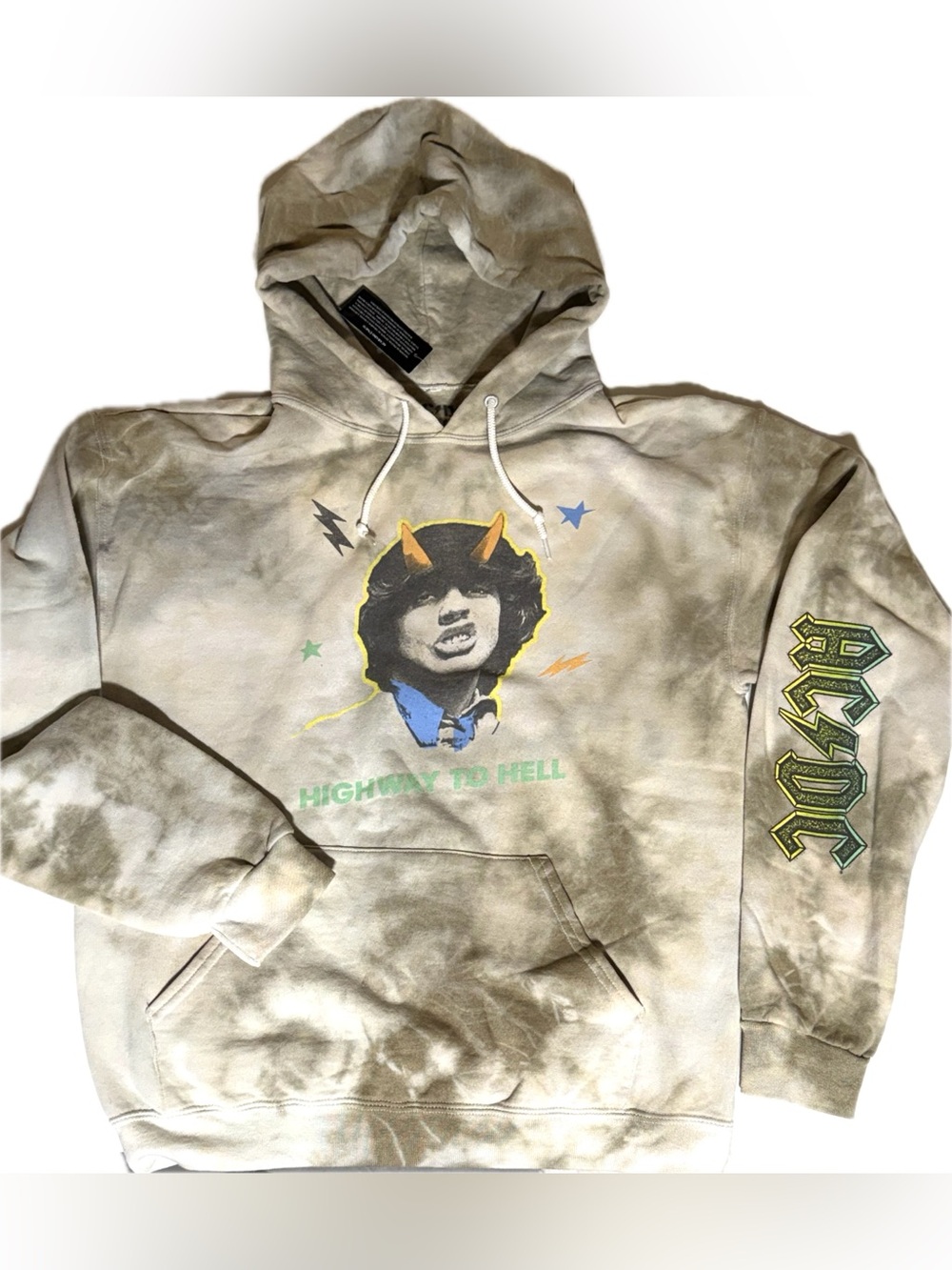 AC/DC Beige Unisex Tie-Dye Hoodie